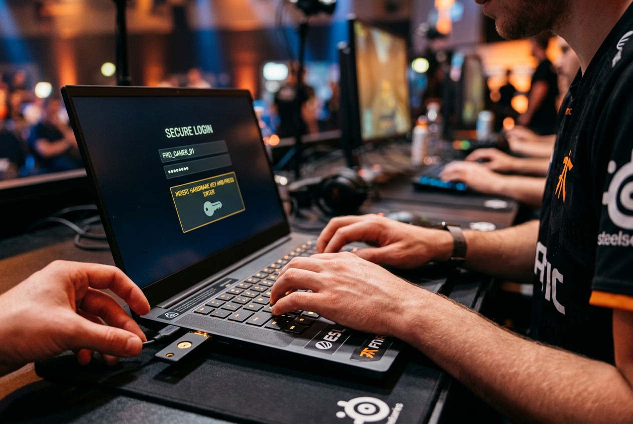 Safe gaming setup with hardware key