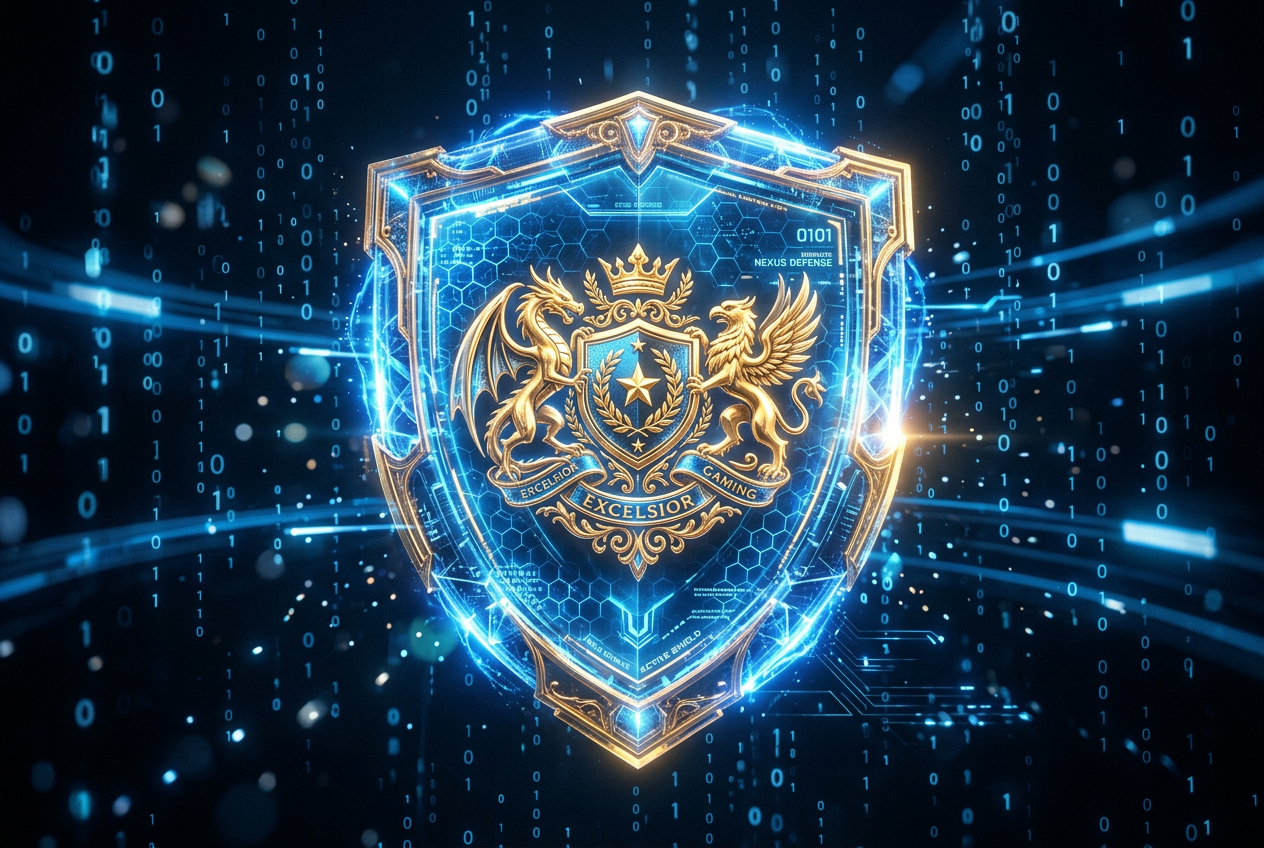 Symbolic representation of digital security and official gaming licenses